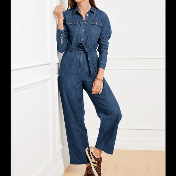 Talbots Women’s Denim Jumpsuit Size XS - Picture 2 of 8
